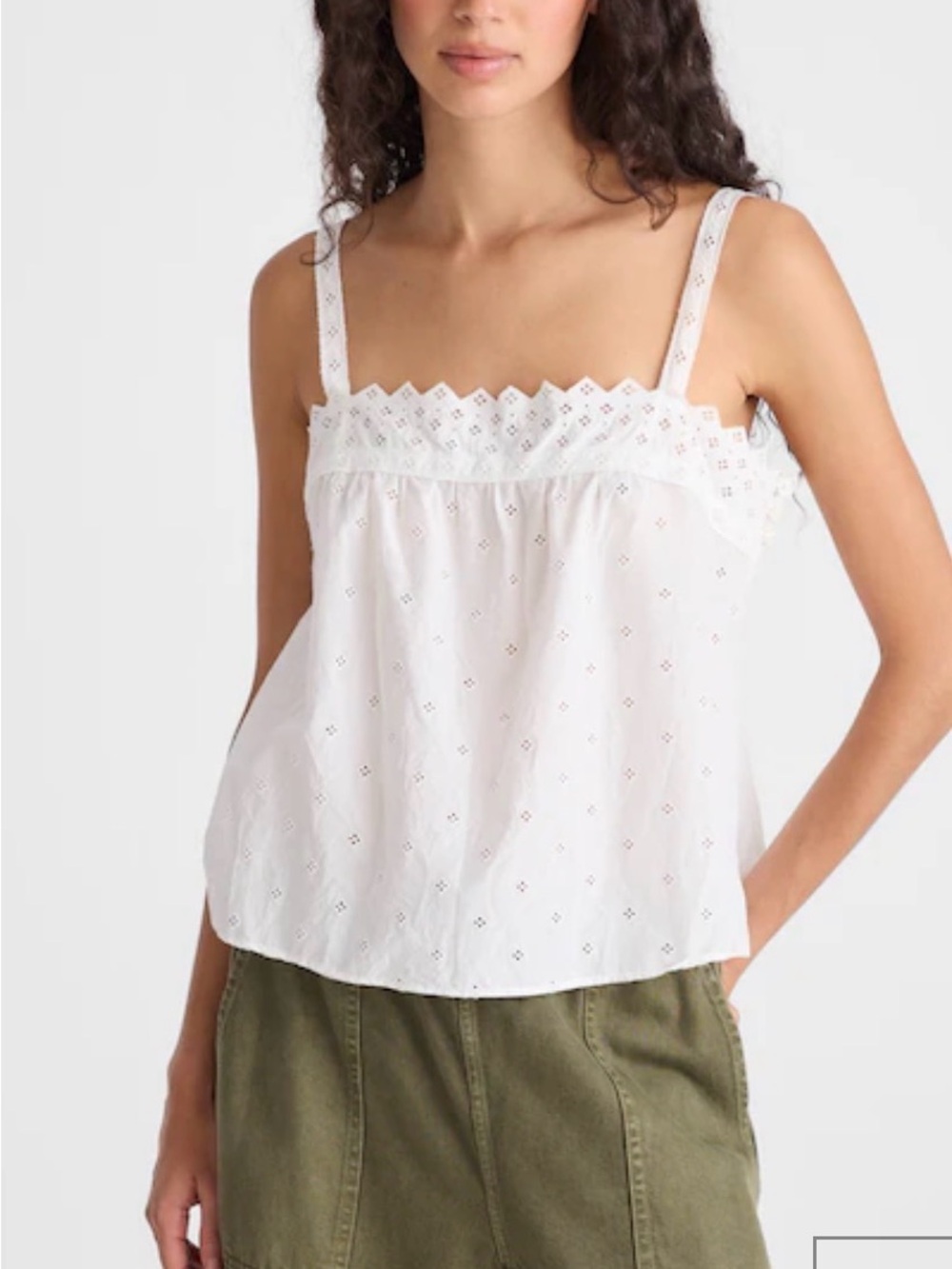 Embroidered Eyelet Tank